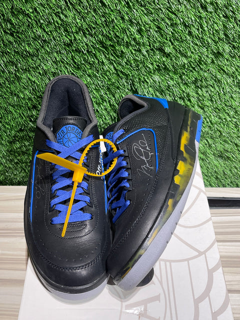 Jordan 2 Retro Low SP Off-White Black Blue Sz 10.5