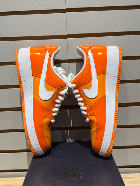 Nike Air Force 1 Low '07 Orange White Patent Sz 13