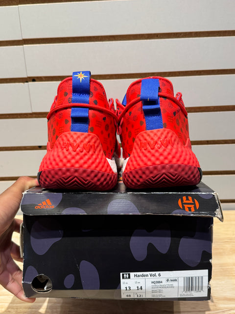 adidas Harden Vol. 6 Vivid Red Monogram Sz 13