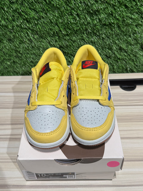 Jordan 1 Retro Low OG SP Travis Scott Canary (TD) Sz 10c