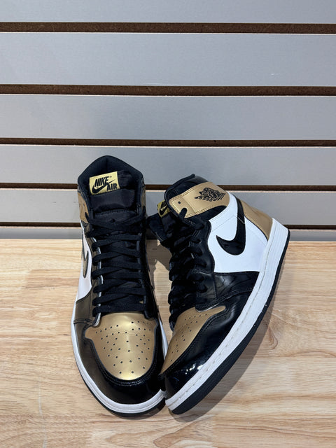 Jordan 1 Retro High NRG Patent Gold Toe Sz 14