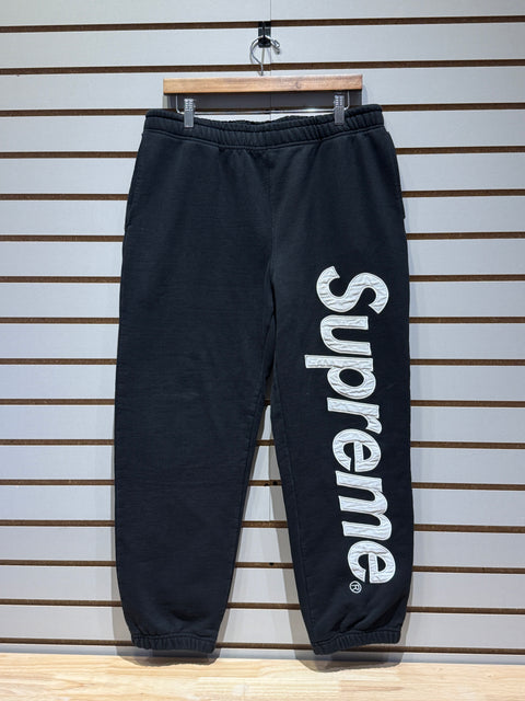 Supreme Satin Applique Sweatpant FW24 Black Sz L