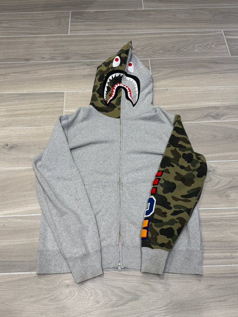 BAPE Grey x 1st Camo Full Zip Hooded Sweatshirt A Bathing Ape Sz XL