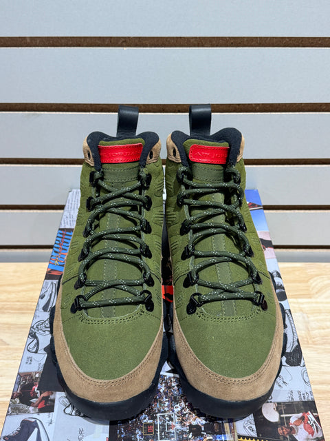 Jordan 9 Retro Boot NRG Military Brown Legion Green Sz 8