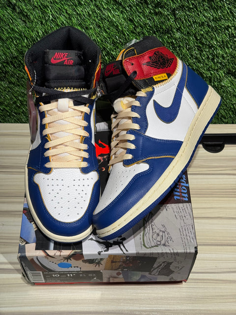 Jordan 1 Retro High Union Los Angeles Storm Blue Sz 10M.
