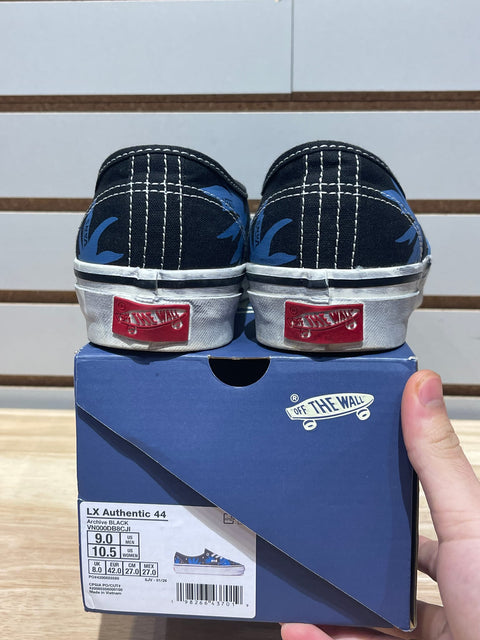 Vans Premium Authentic Archive Palms Black Blue Sz 9