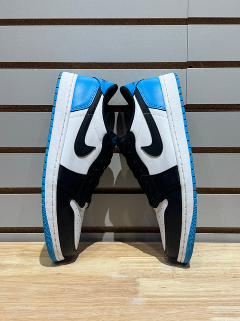 Jordan 1 Retro Low OG Black Dark Powder Blue Sz 11.5