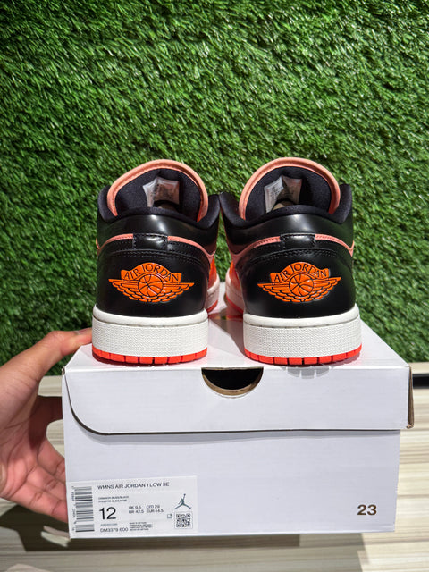 Jordan 1 Low Orange Black (Women's) Sz 12W