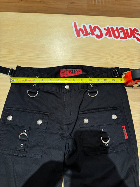 Tripp NYC Zipper Pants Sz 14W x 30L Goth Baggy Y2K Wide Leg Vtg