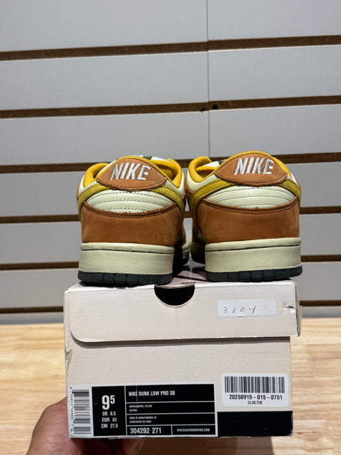 Nike SB Dunk Low Vapour Mineral Yellow Sz 9.5