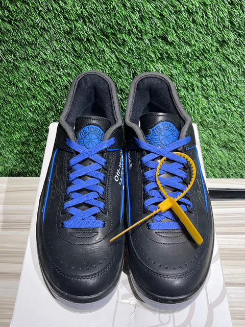 Jordan 2 Retro Low SP Off-White Black Blue Sz 10.5