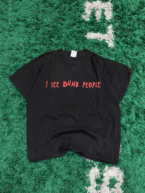 Vintage I See Dumb People Black Shirt