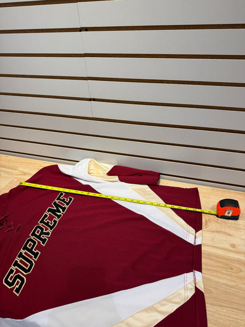 Supreme Hooded Hockey Jersey Burgundy Sz L