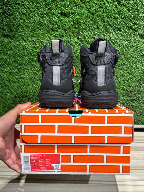 Nike Air Force 1 Mid Off-White Black Sz 10M