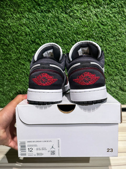 Jordan 1 Low SE Utility White Black Gym Red (Women's) Sz 12W