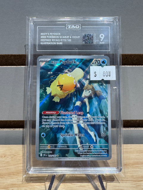 Misty's Psyduck 2025 Pokemon S&V Destined Rivals #193/182 IR TAG MNT 9