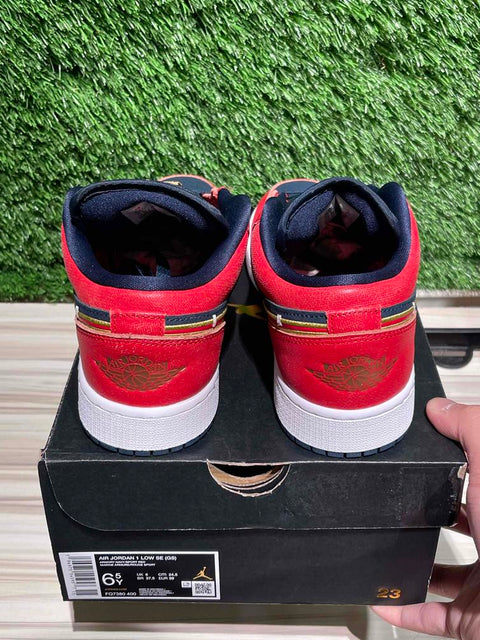 Jordan 1 Low Armory Navy Sport Red (GS) Sz 6.5Y
