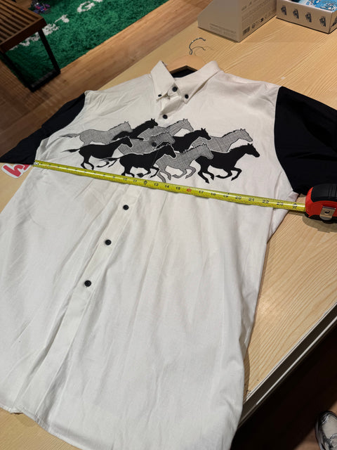 Made In USA Roper Horse Western Cowboy Button Up Sz XL