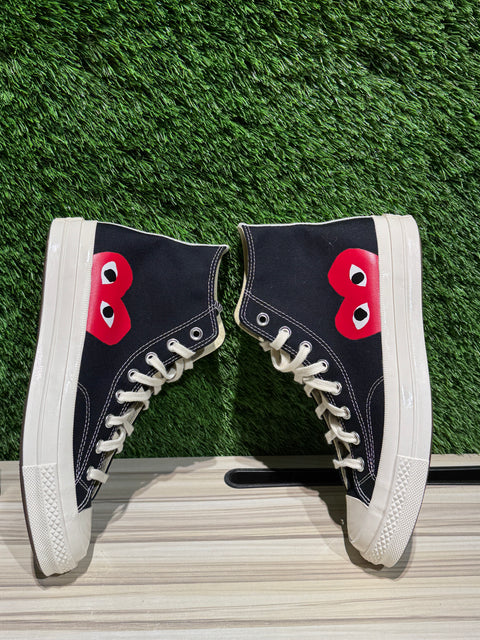 Converse Chuck Taylor All Star 70 Hi Comme des Garcons PLAY Black Sz 8