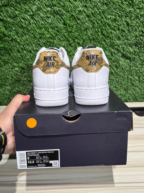 Nike Air Force 1 Low Retro Ivory Snake Sz 9M