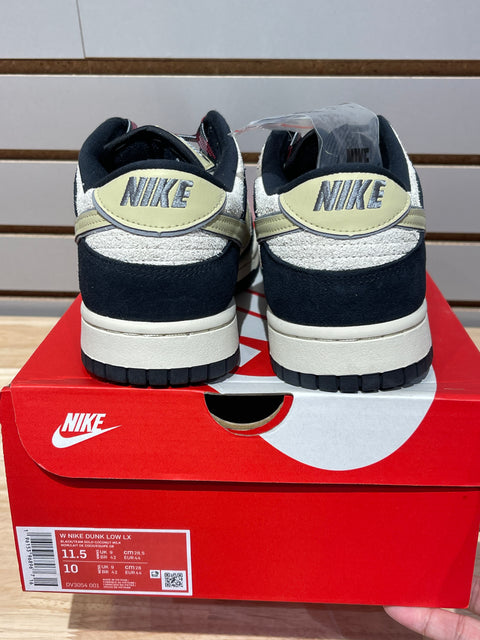 Nike Dunk Low LX Black Suede Team Gold (Women's) Sz 10