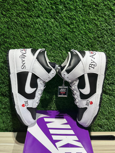 Nike SB Dunk High Supreme By Any Means Black Sz 9.5M