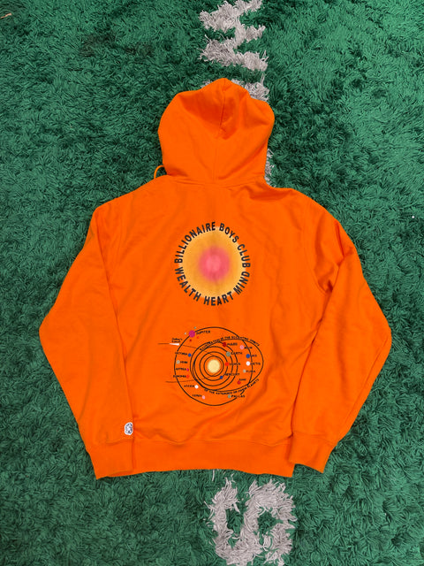 Billionaire Boys Club Hoodie Orange Solar System Astronaut Embroidered Graphic