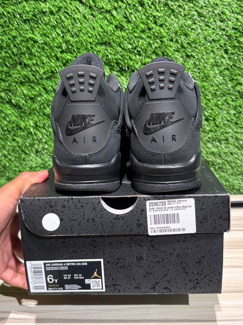 Jordan 4 Retro Black Cat (2025) (GS) Sz 6Y