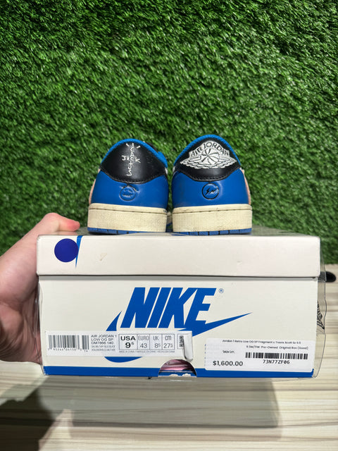 Jordan 1 Retro Low OG SP Fragment x Travis Scott Sz 9.5M