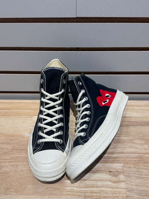 Converse Chuck Taylor All Star 70 Hi Comme des Garcons PLAY Black Sz 9
