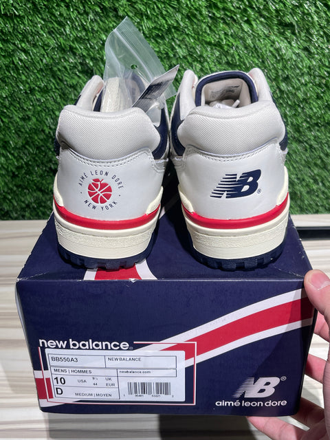 New Balance 550 Aime Leon Dore White Navy Red Sz 10