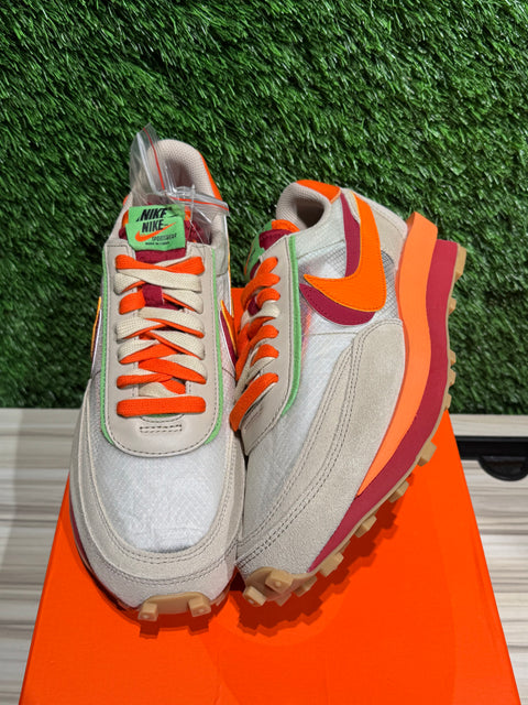 Nike LD Waffle sacai CLOT Kiss of Death Net Orange Blaze Sz 9