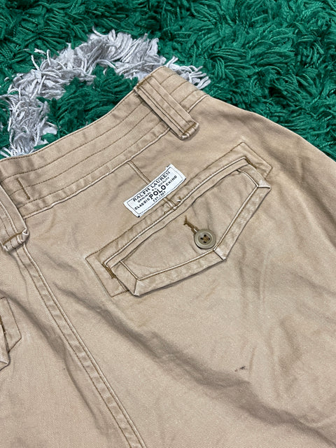Polo Ralph Lauren Cargo Shorts Classic Chino Tan Utility Outdoor Size 32