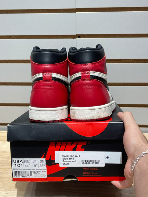 Jordan 1 Retro High Bred Toe Sz 10.5