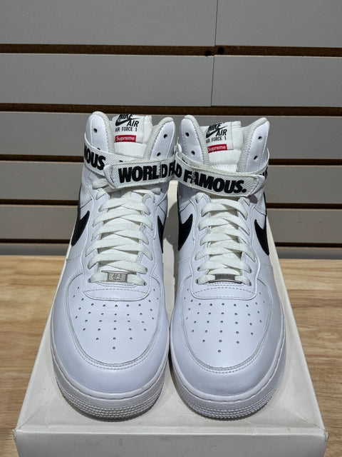 Nike Air Force 1 High Supreme World Famous White Sz 12