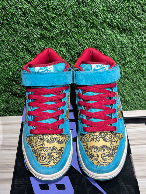 Nike SB Dunk Mid Premium Peacock Sz 8M