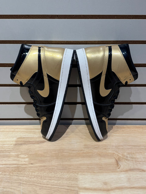 Jordan 1 Retro High NRG Patent Gold Toe Sz 14