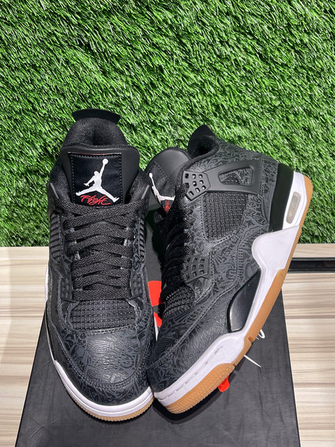 Jordan 4 Retro Laser Black Gum Sz 9