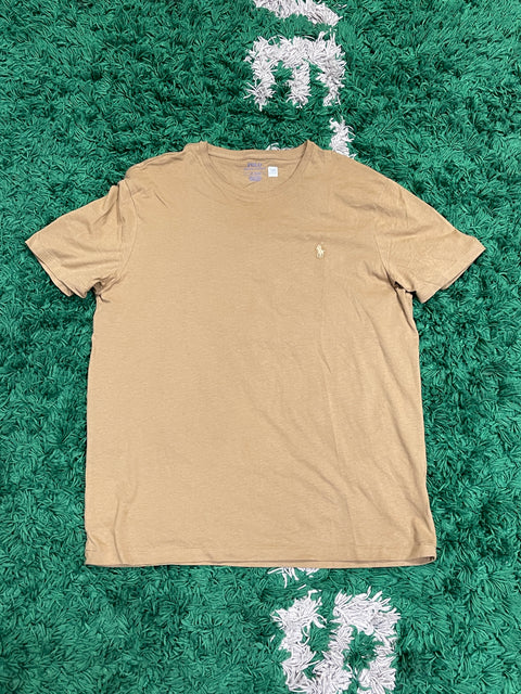 Polo Ralph Lauren Brown Cotton T-Shirt Light Brown Pony