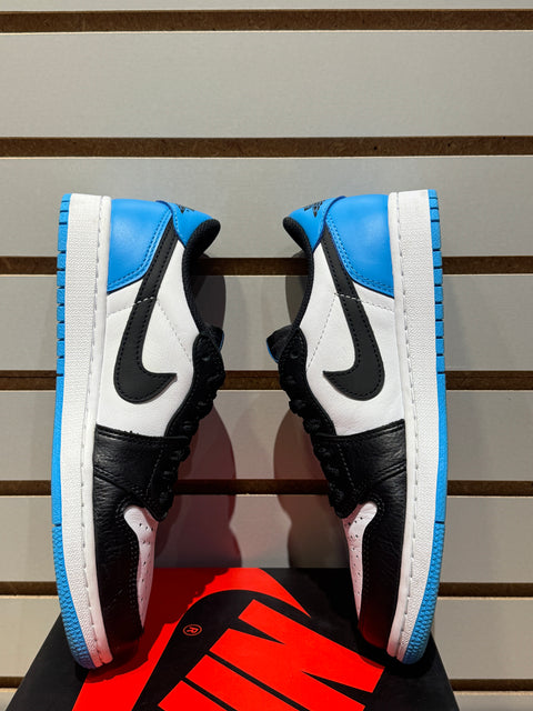 Jordan 1 Retro Low OG Black Dark Powder Blue Sz 7M
