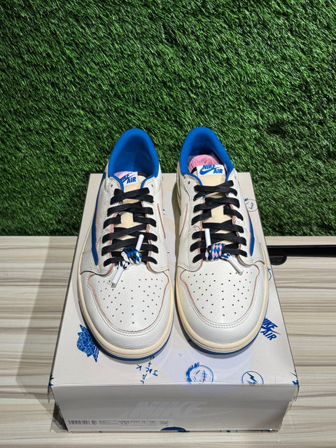 Jordan 1 Retro Low OG SP Fragment x Travis Scott Sail Military Blue Sz 12.5