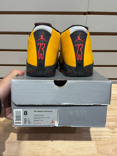 Jordan 14 Retro University Gold Sz 8