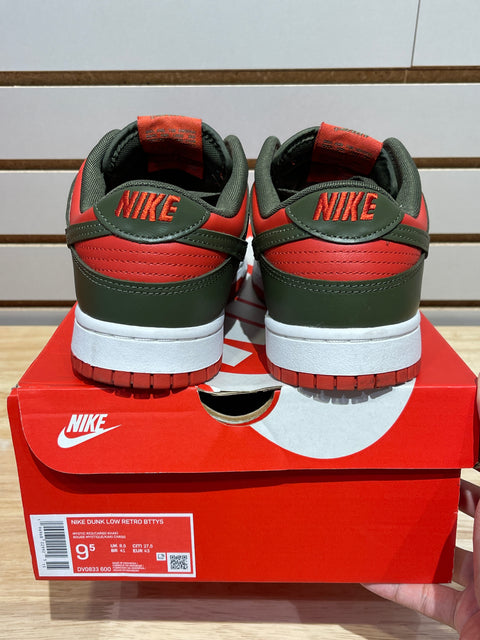 Nike Dunk Low Mystic Red Cargo Khaki Sz 9.5