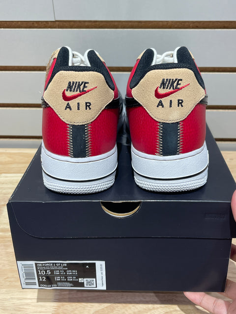 Nike Air Force 1 Low '07 LV8 Gym Red Black Sz 10.5