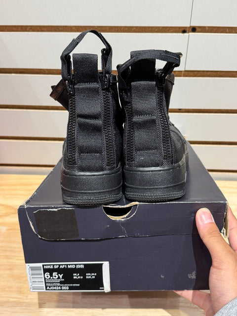 Nike SF Air Force 1 Mid Triple Black (GS) Sz 6.5Y