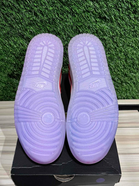 Jordan 1 Mid Barcelona Sweater Red Patent Sz 9M