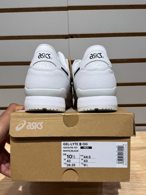 ASICS Gel-Lyte III OG White Black Sz 10.5