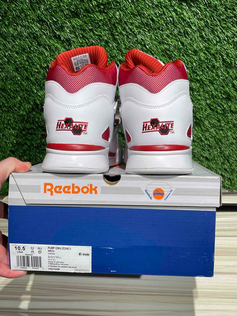 Reebok Pump Omni Zone II White Vector Red Sz 10.5M