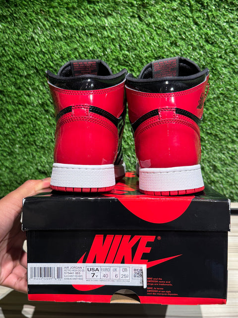 Jordan 1 Retro High OG Patent Bred (GS) Sz 7Y
