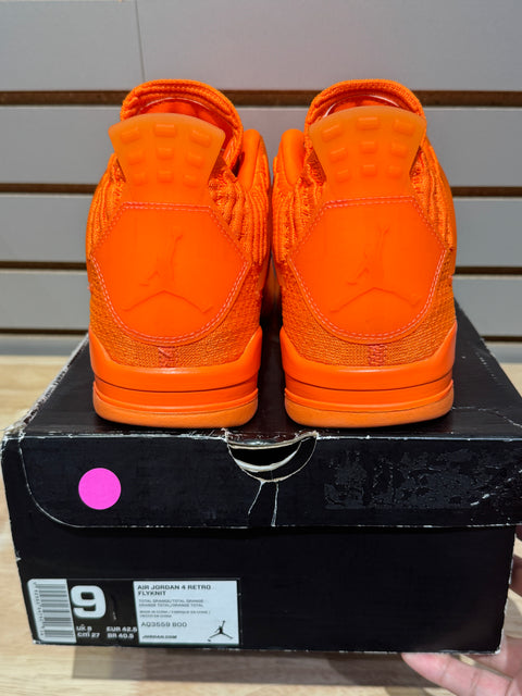 Jordan 4 Retro Flyknit Orange Sz 9